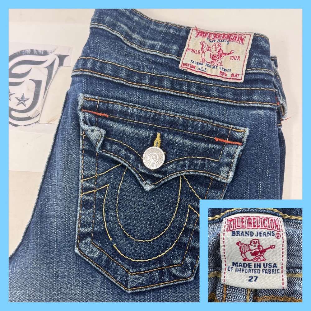 True Religion Womens Jeans Size 27 Joey Super T‎ Stretch Denim Blue